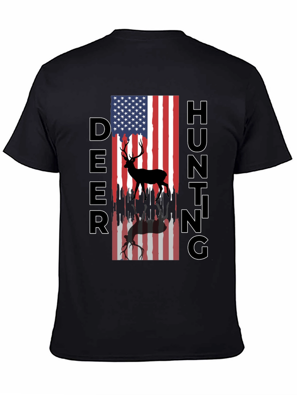 Deer Hunting American Flag T-Shirt