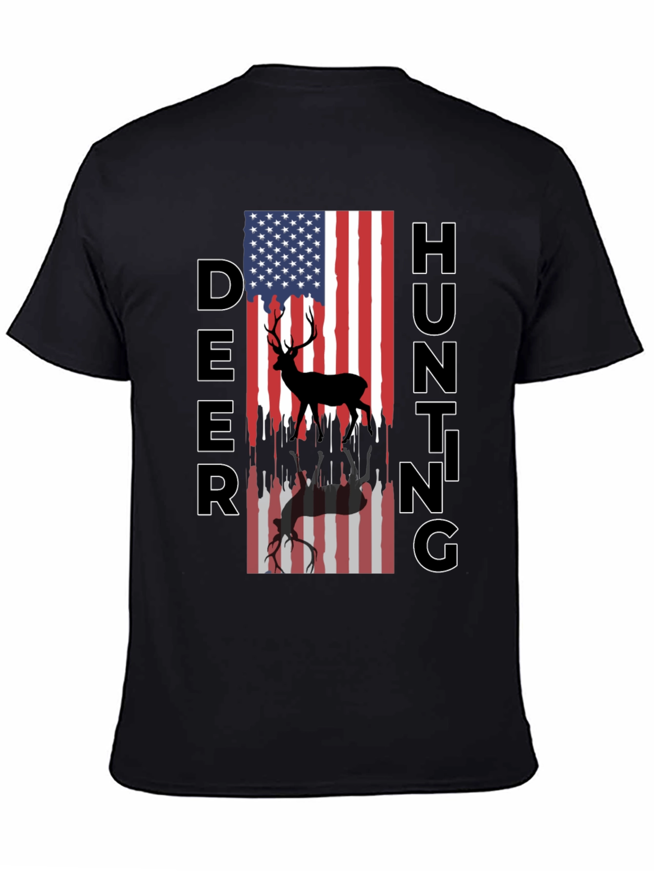 Deer Hunting American Flag T-Shirt