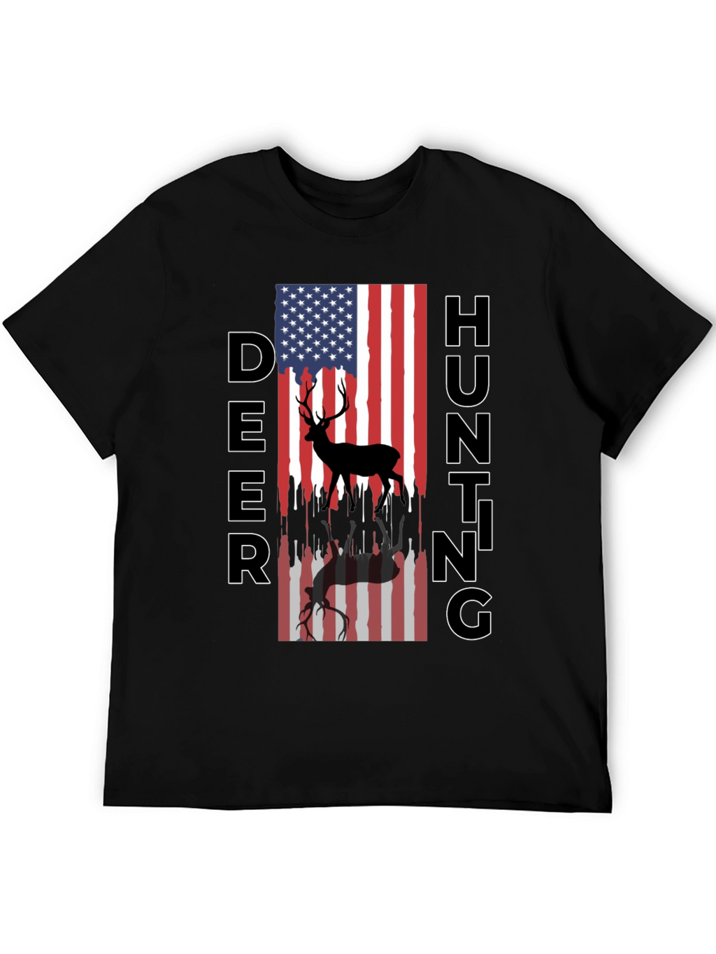 Deer Hunting American Flag T-Shirt