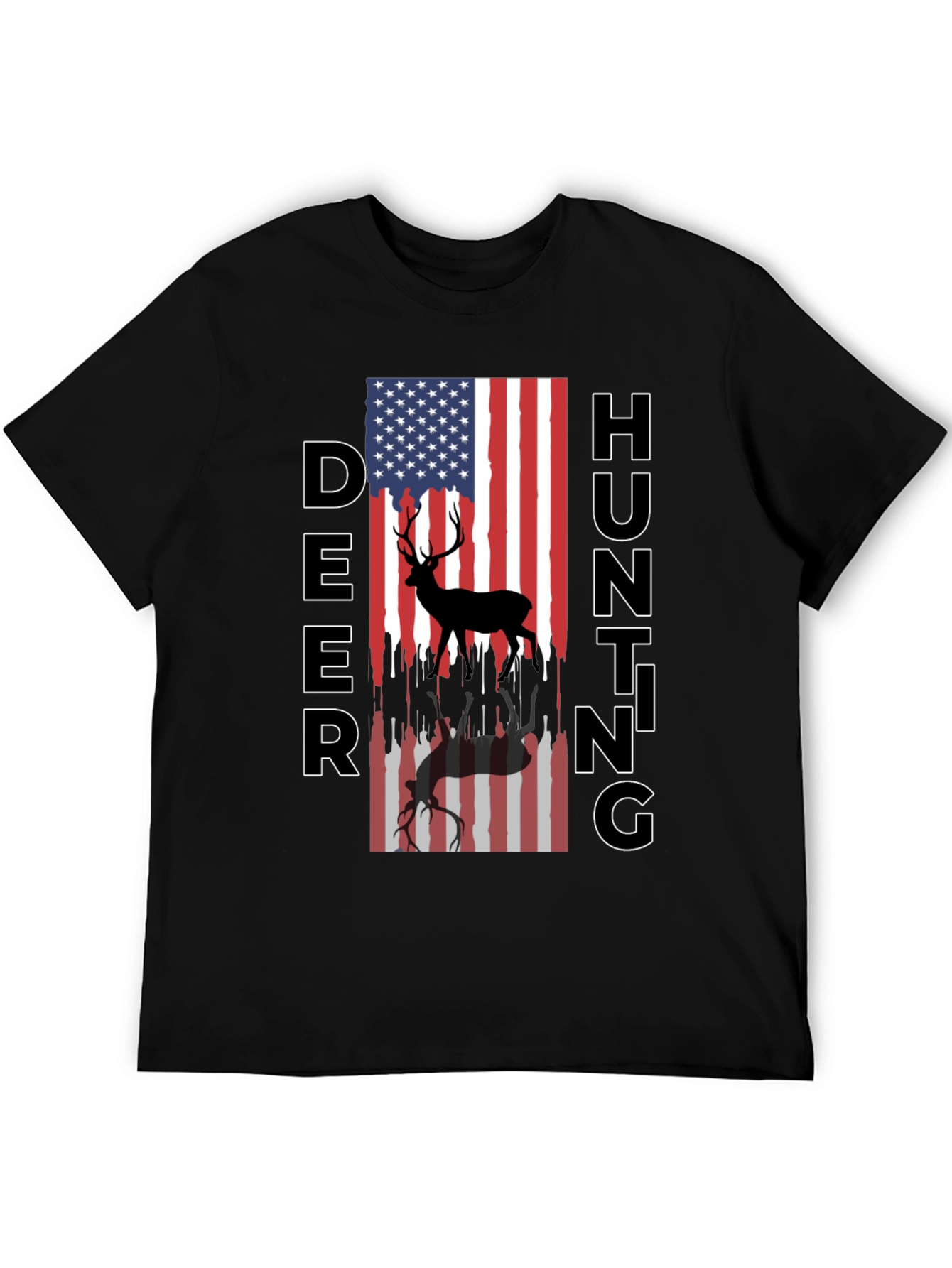 Deer Hunting American Flag T-Shirt