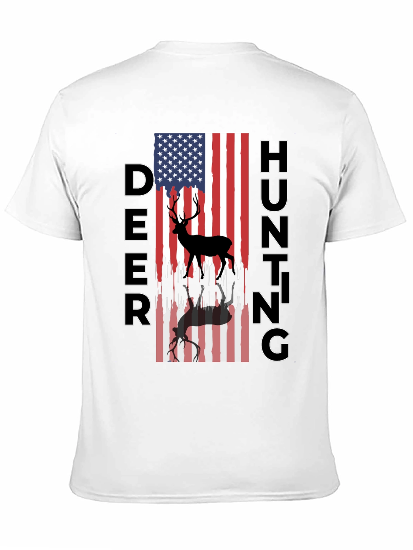 Deer Hunting American Flag T-Shirt