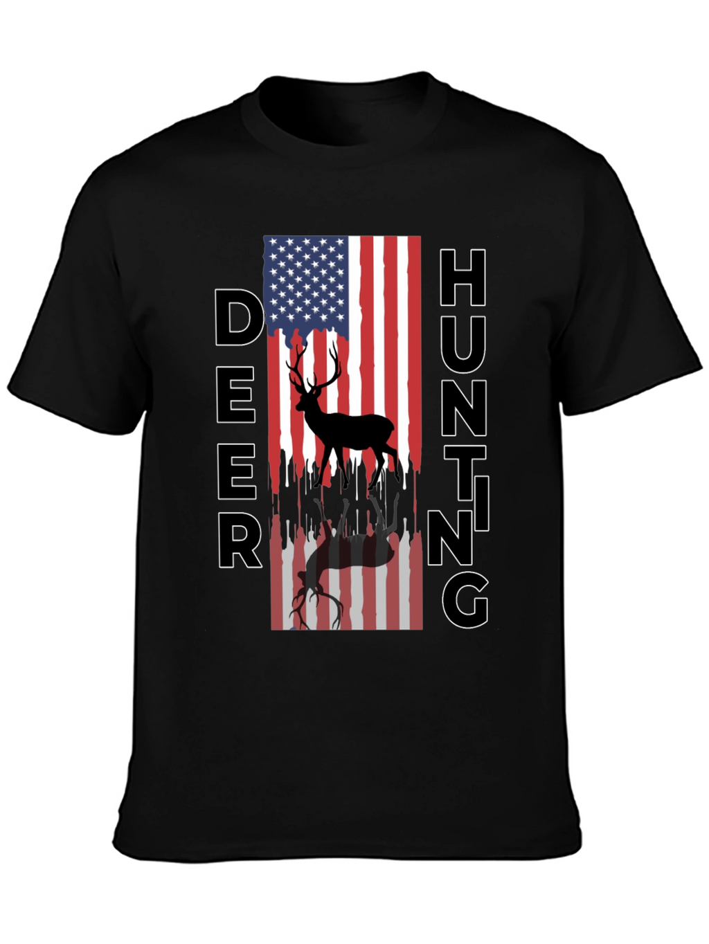 Deer Hunting American Flag T-Shirt