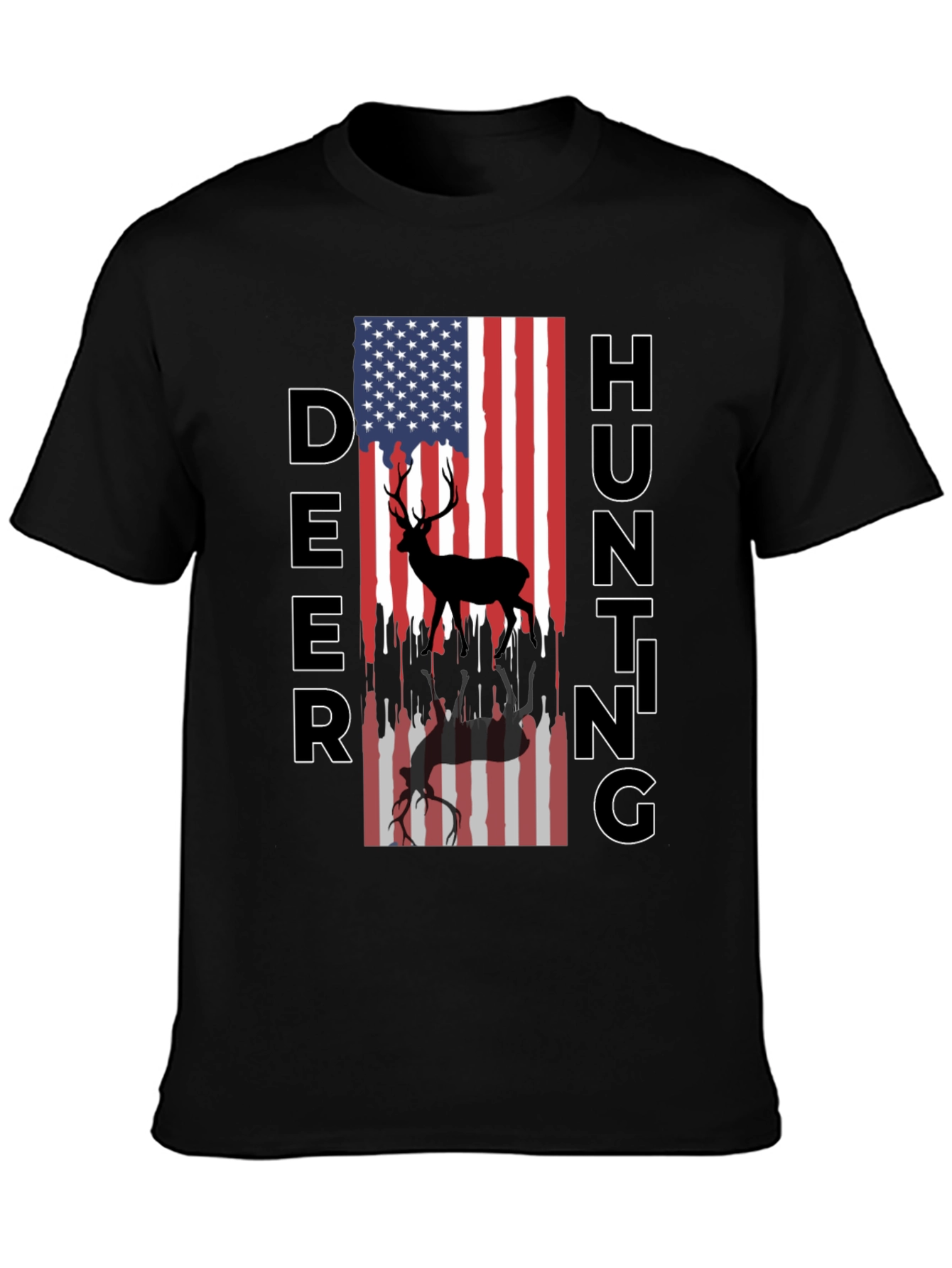 Deer Hunting American Flag T-Shirt