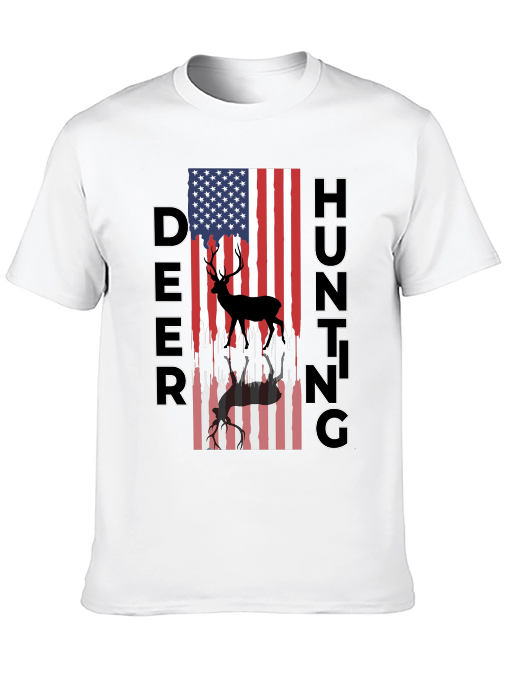 Deer Hunting American Flag T-Shirt
