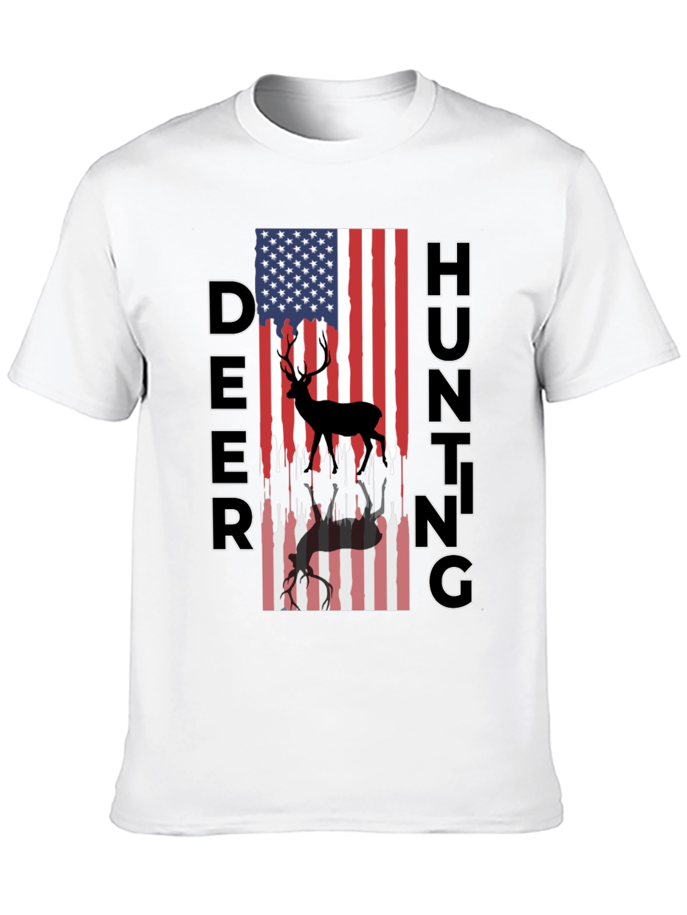 Deer Hunting American Flag T-Shirt