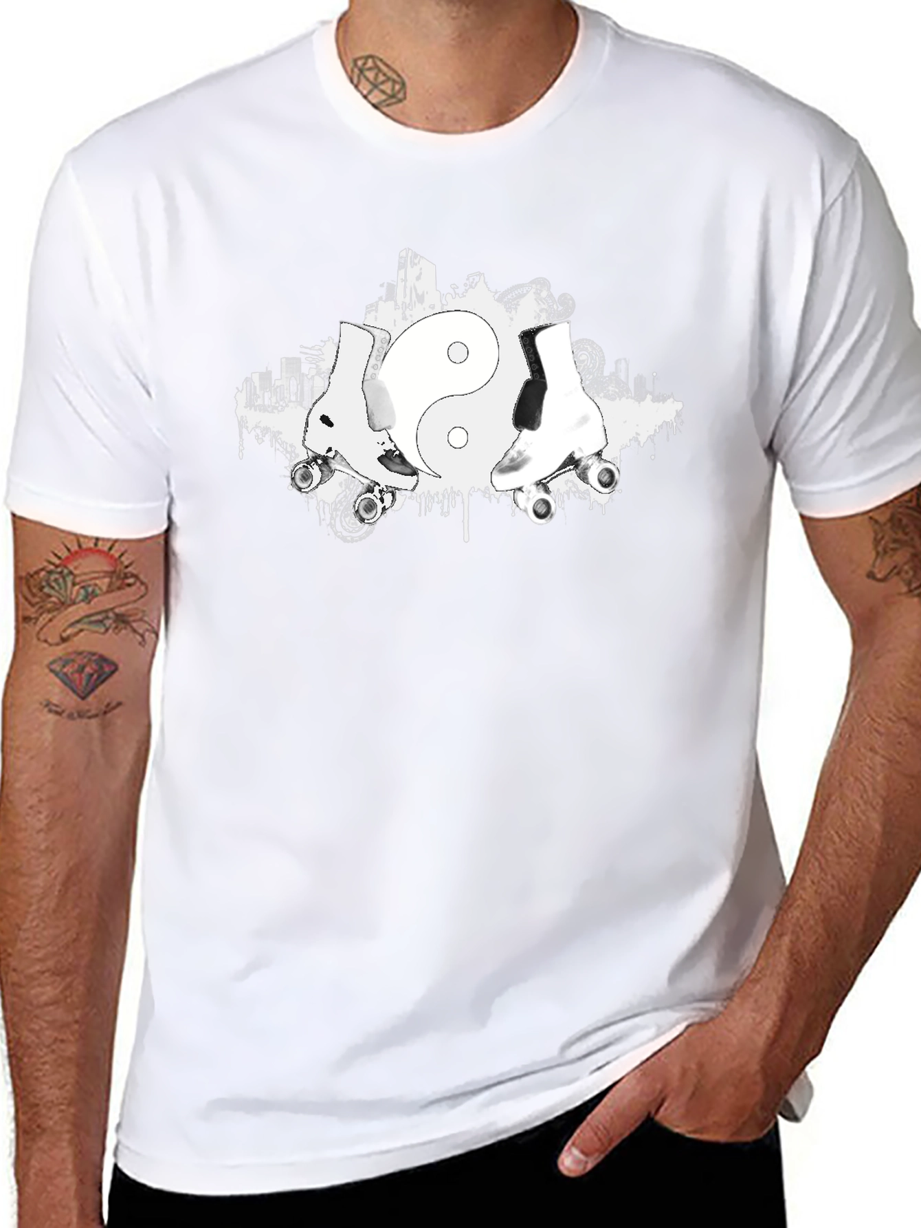 Yin Yang Roller Skate Graphic T-Shirt
