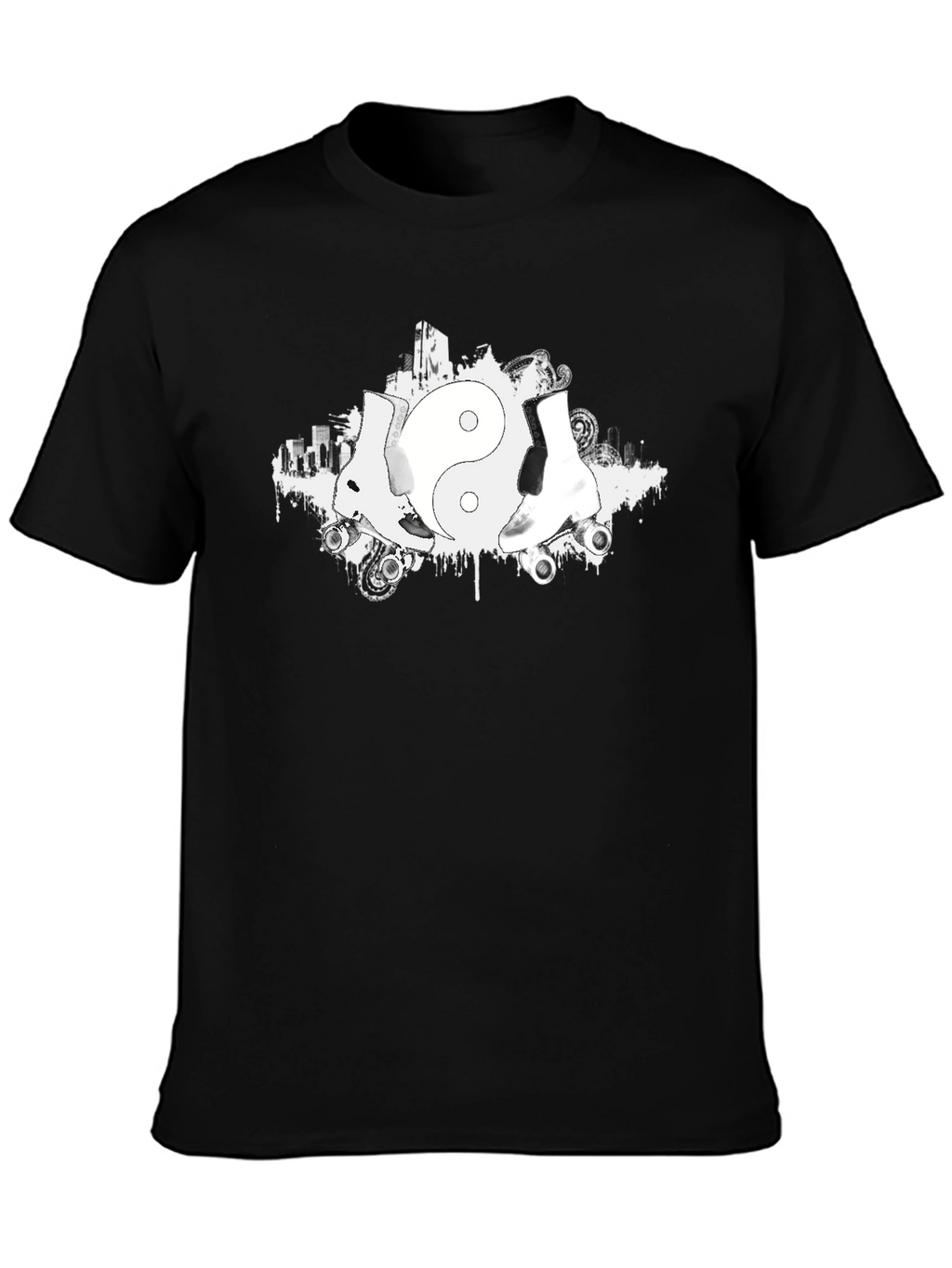 Yin Yang Roller Skate Graphic T-Shirt