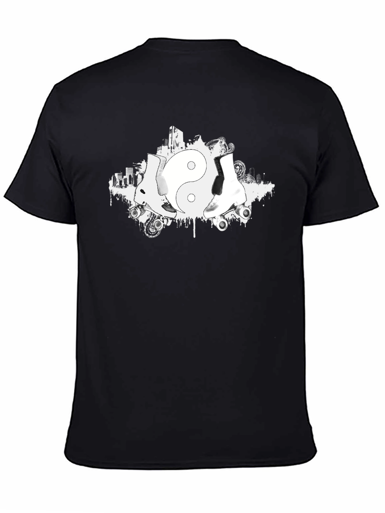 Yin Yang Roller Skate Graphic T-Shirt
