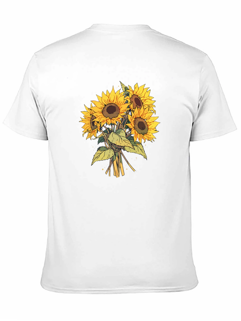 Sunflower Bouquet Graphic Tee - Black Cotton