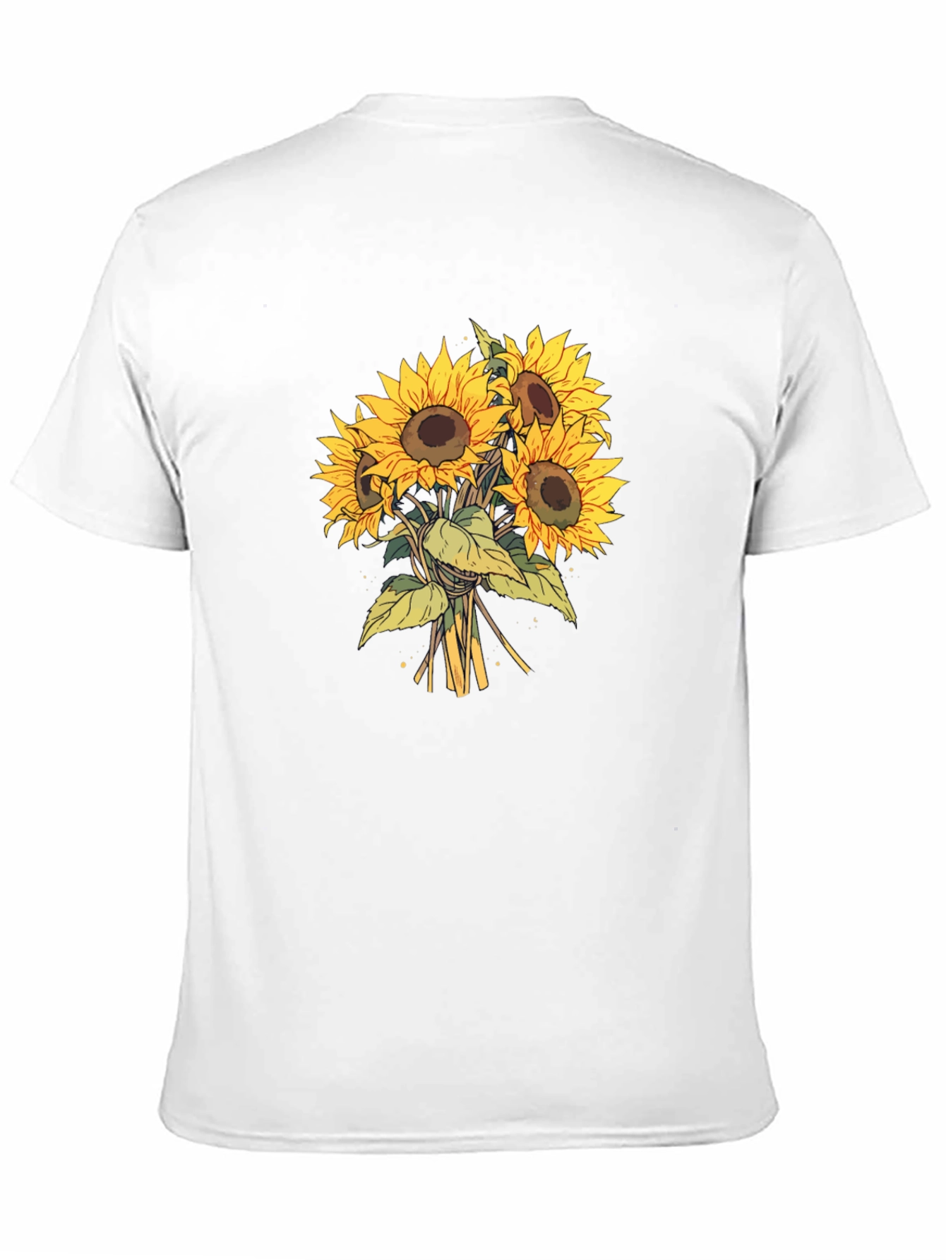 Sunflower Bouquet Graphic Tee - Black Cotton
