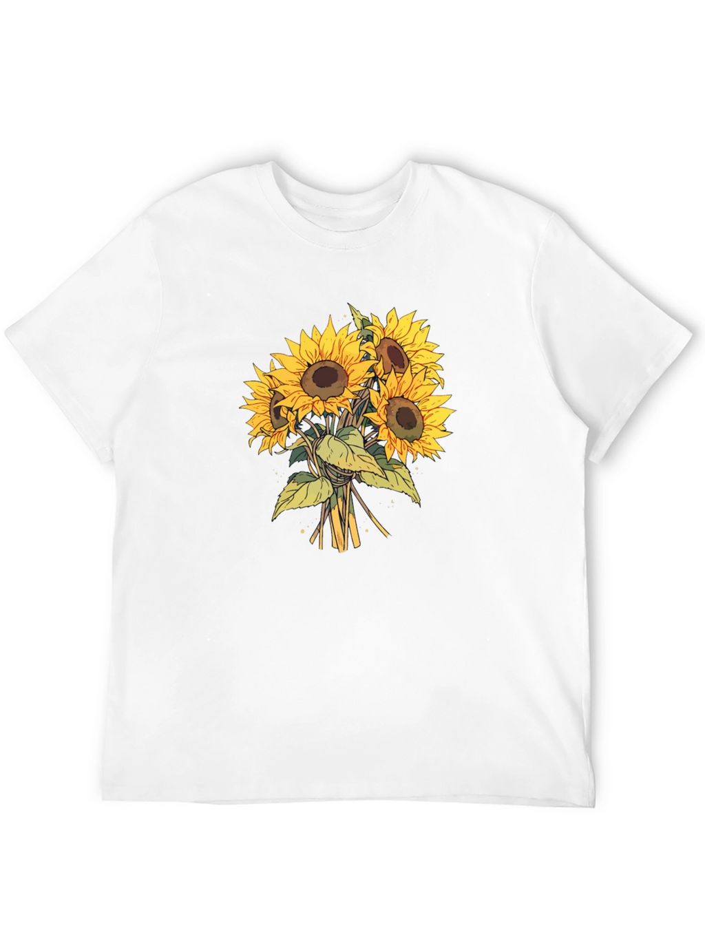 Sunflower Bouquet Graphic Tee - Black Cotton