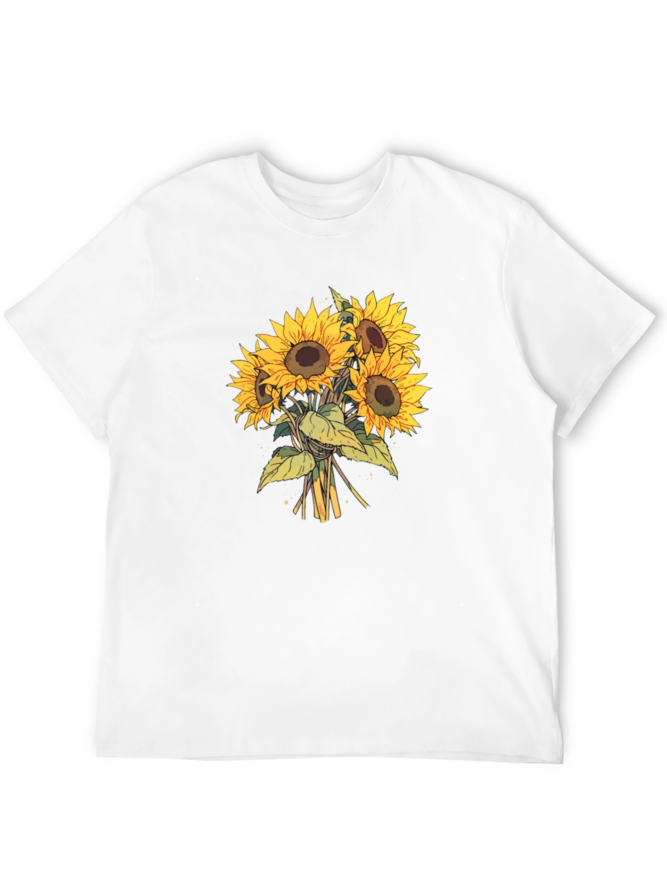 Sunflower Bouquet Graphic Tee - Black Cotton
