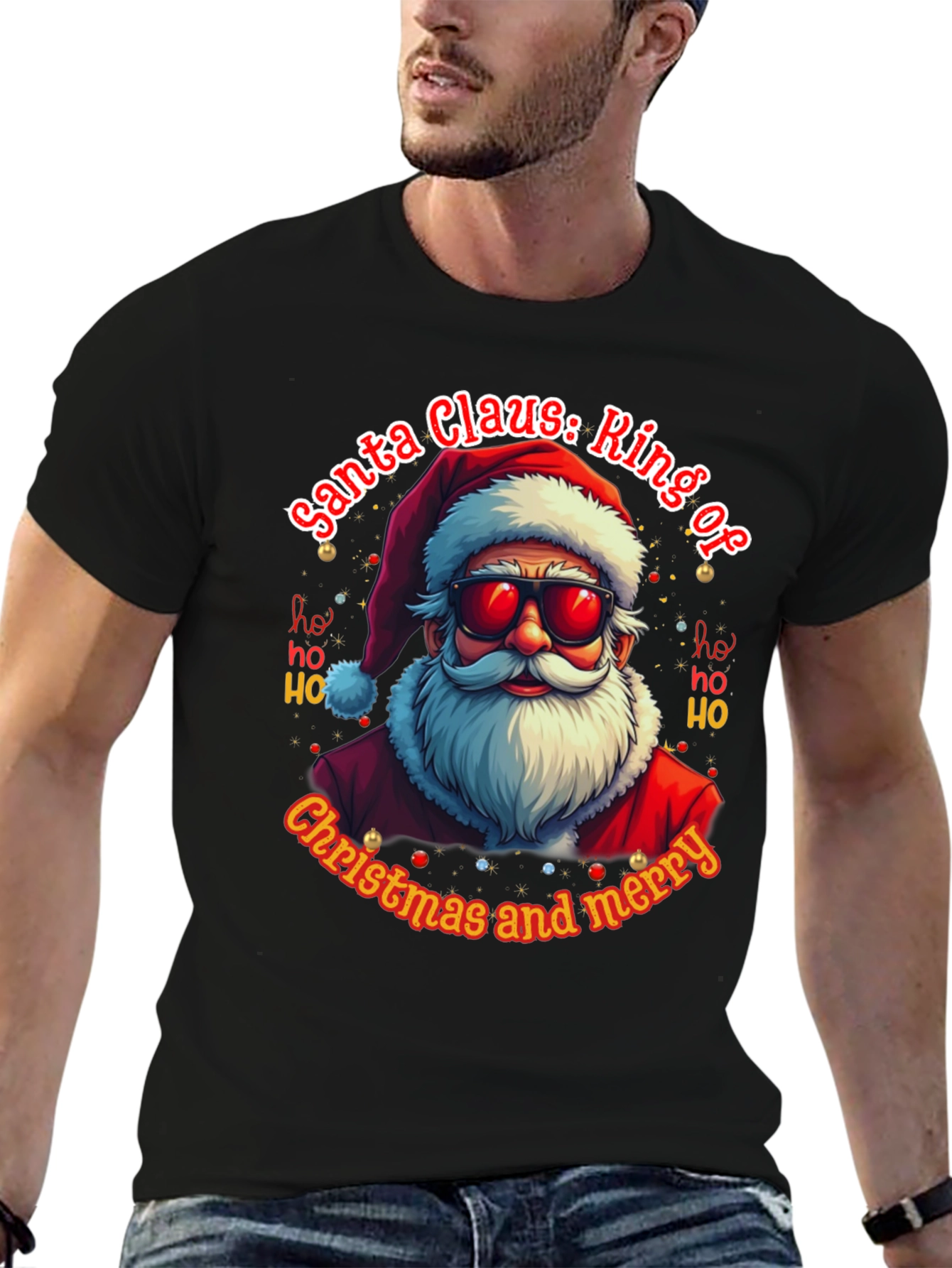 Santa Claus: Ring of Christmas and Merry T-Shirt