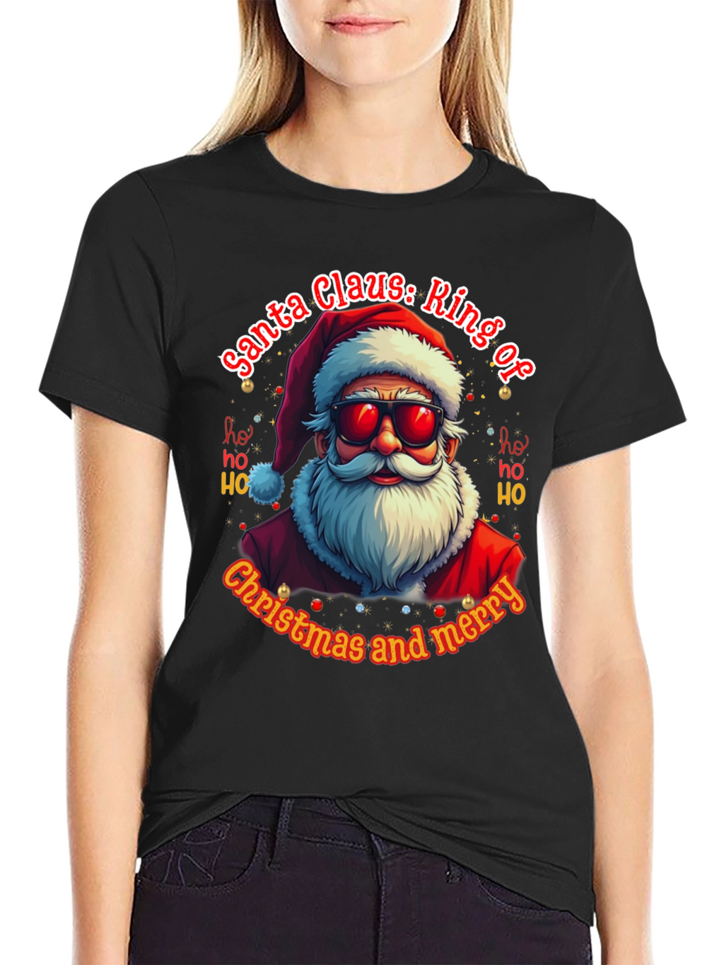 Santa Claus: Ring of Christmas and Merry T-Shirt