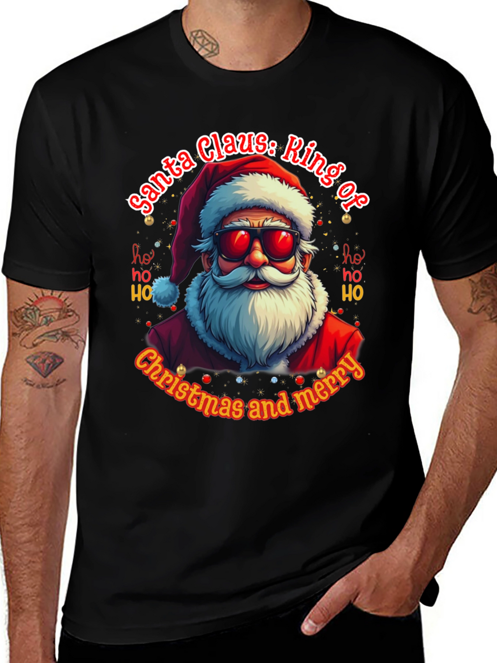 Santa Claus: Ring of Christmas and Merry T-Shirt