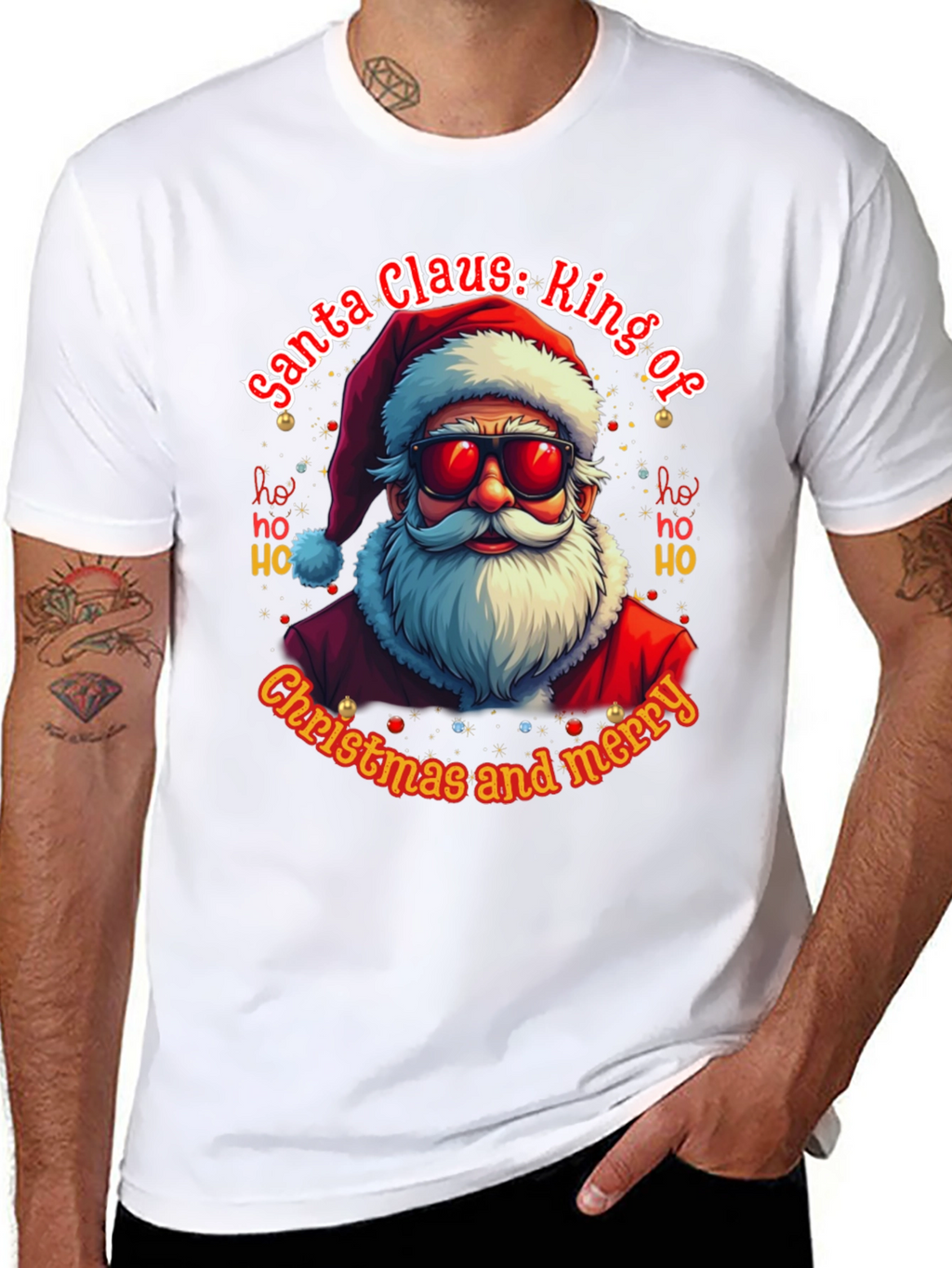 Santa Claus: Ring of Christmas and Merry T-Shirt