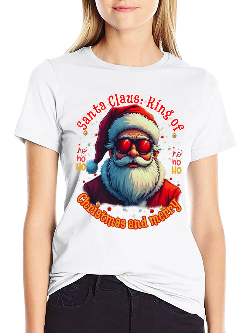 Santa Claus: Ring of Christmas and Merry T-Shirt