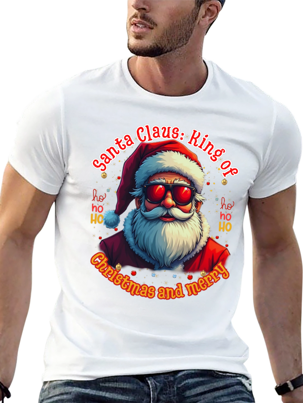 Santa Claus: Ring of Christmas and Merry T-Shirt