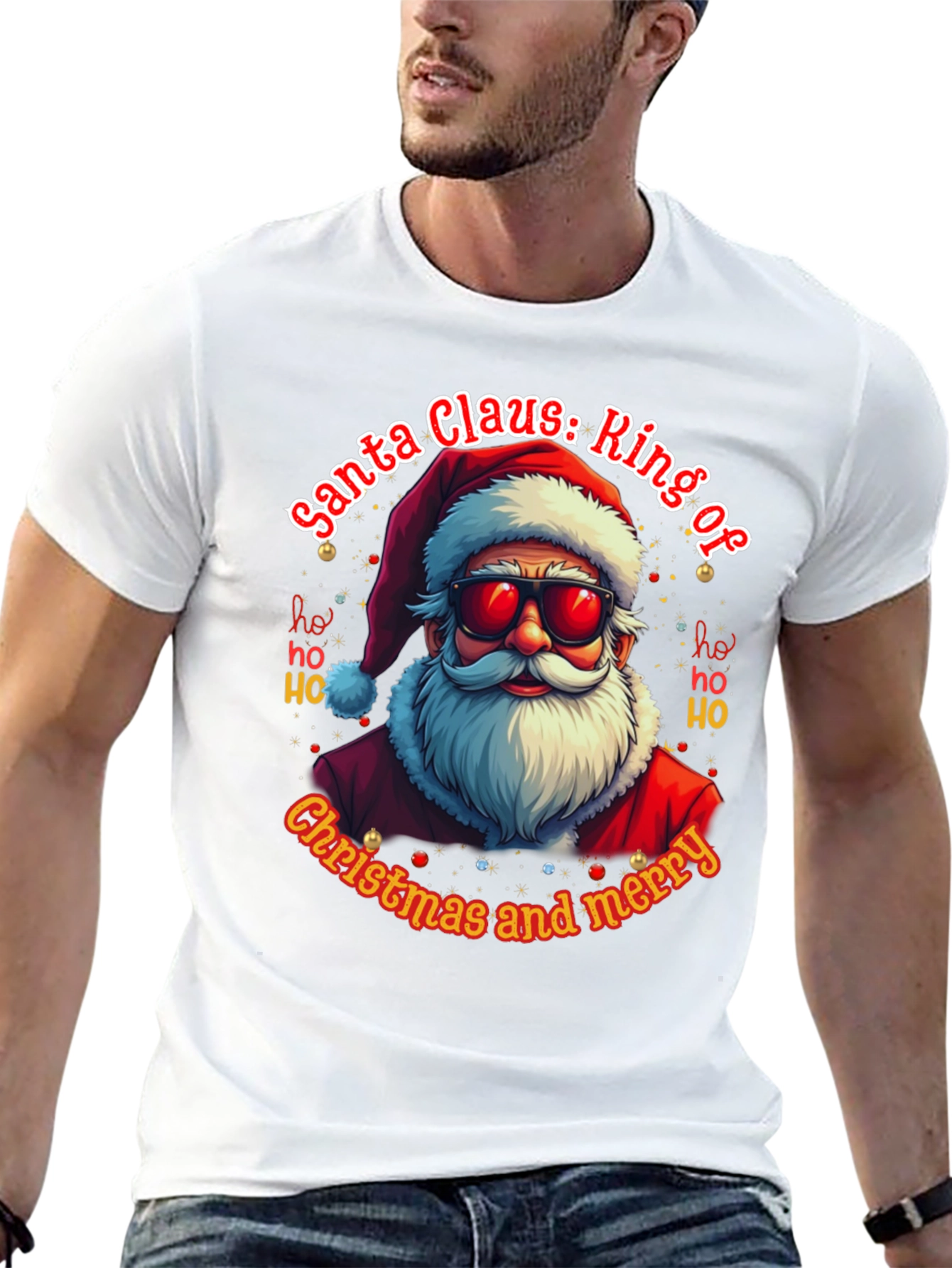 Santa Claus: Ring of Christmas and Merry T-Shirt