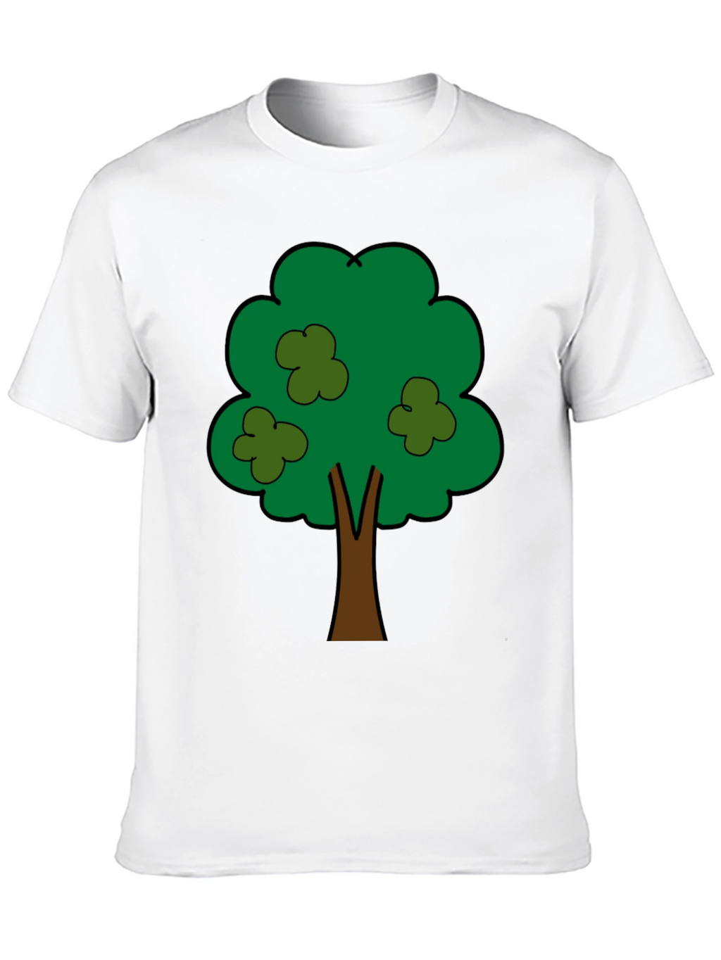 Cartoon Tree Graphic Tee - Unisex Black T-Shirt