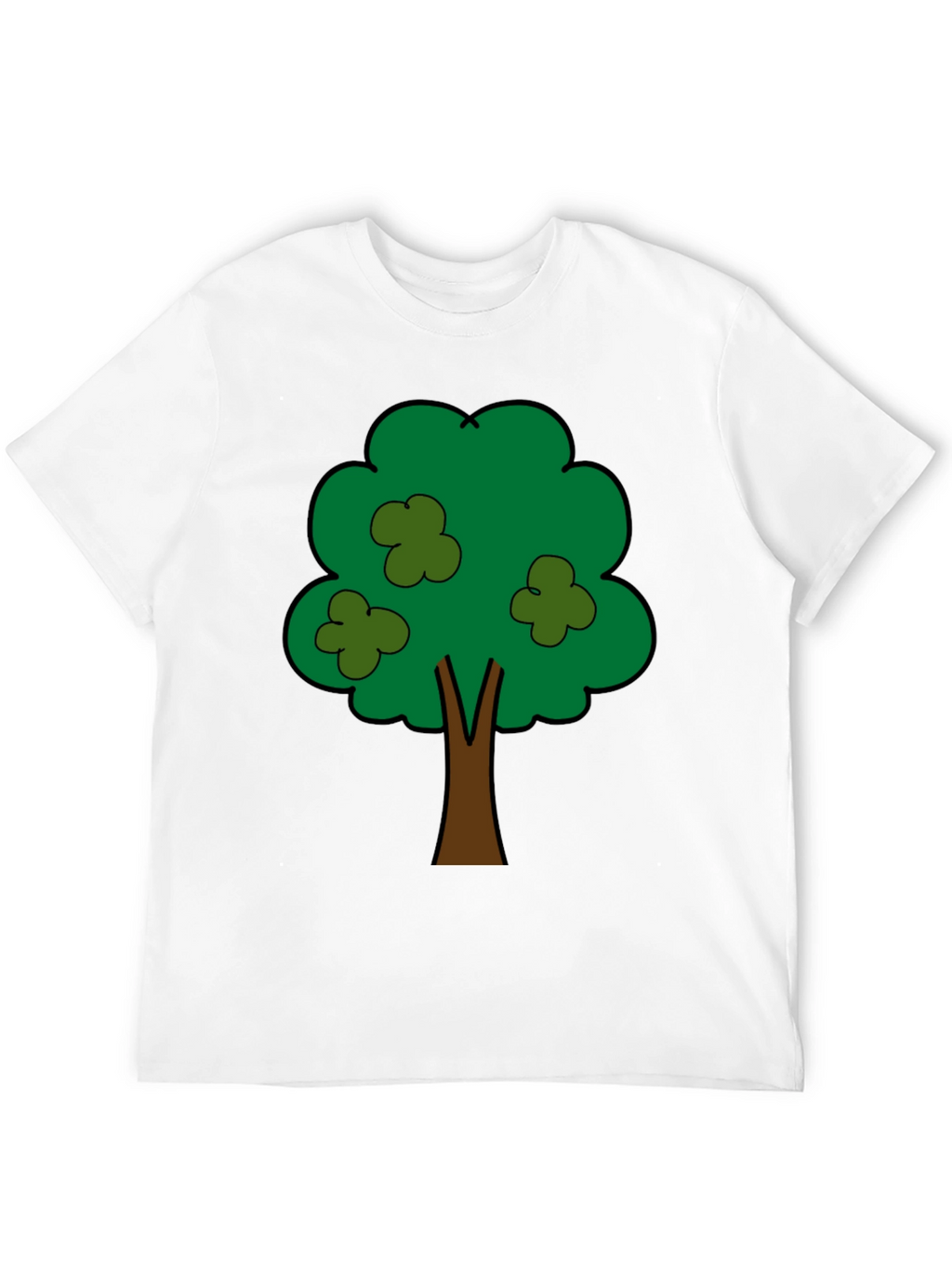 Cartoon Tree Graphic Tee - Unisex Black T-Shirt