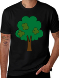 Cartoon Tree Graphic Tee - Unisex Black T-Shirt