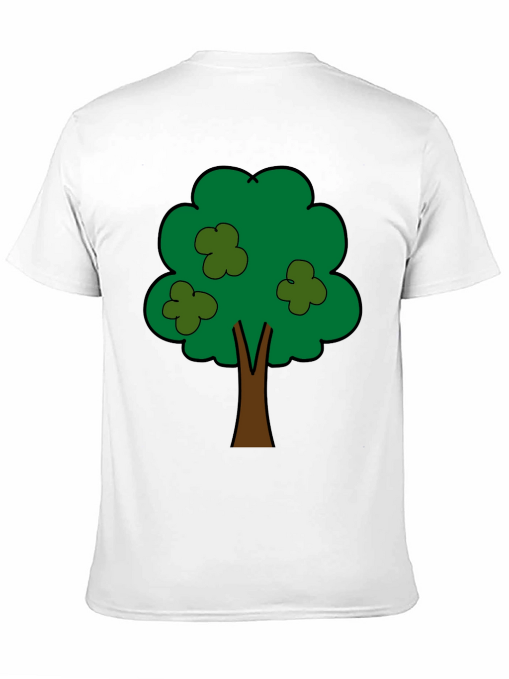 Cartoon Tree Graphic Tee - Unisex Black T-Shirt