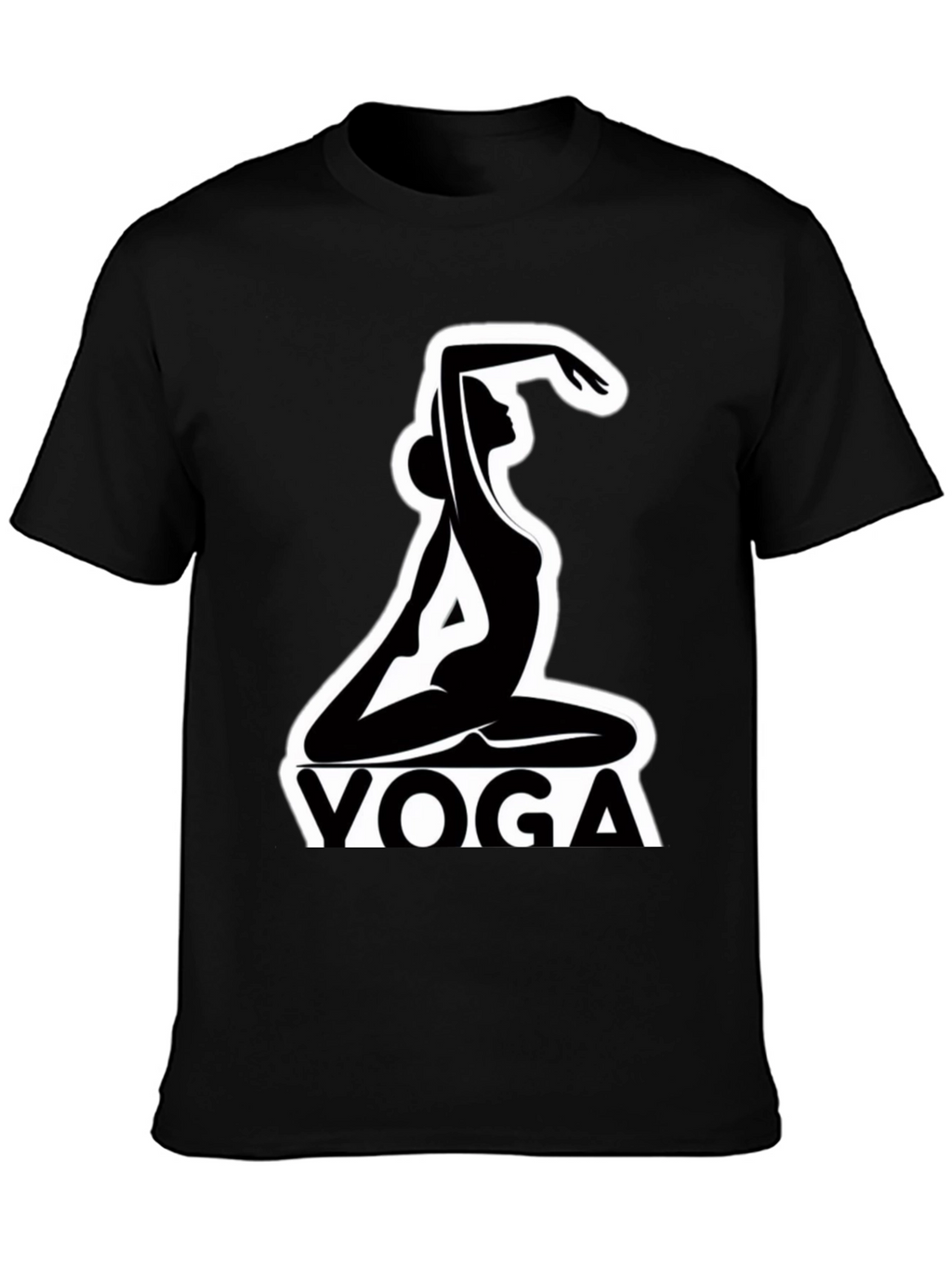 Yoga Silhouette Graphic Tee - Black Cotton Blend