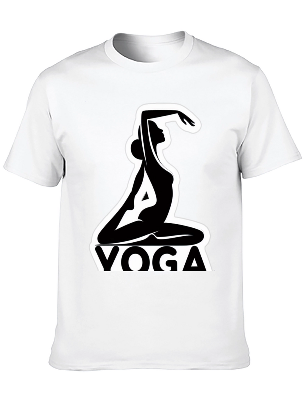 Yoga Silhouette Graphic Tee - Black Cotton Blend