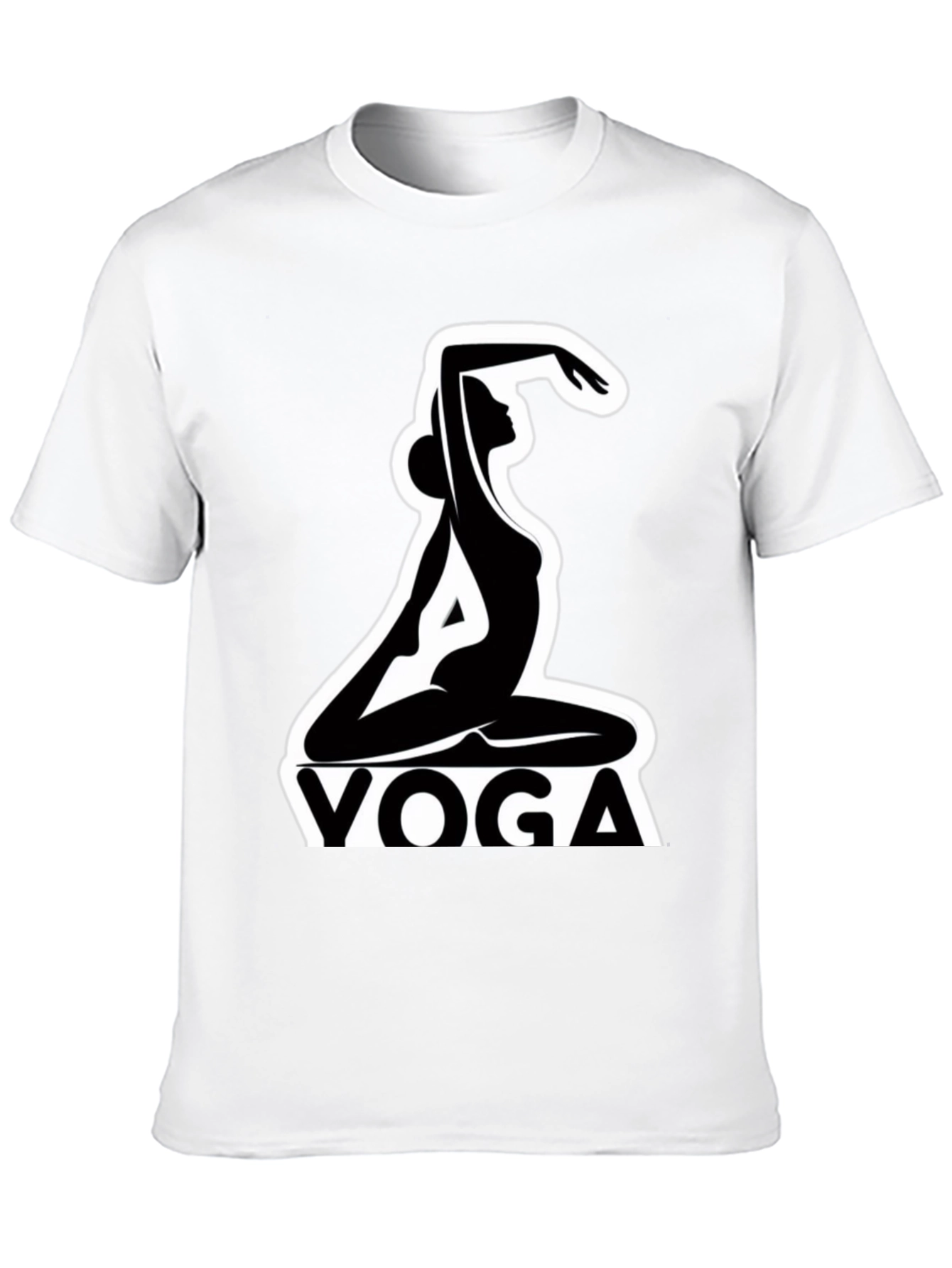 Yoga Silhouette Graphic Tee - Black Cotton Blend