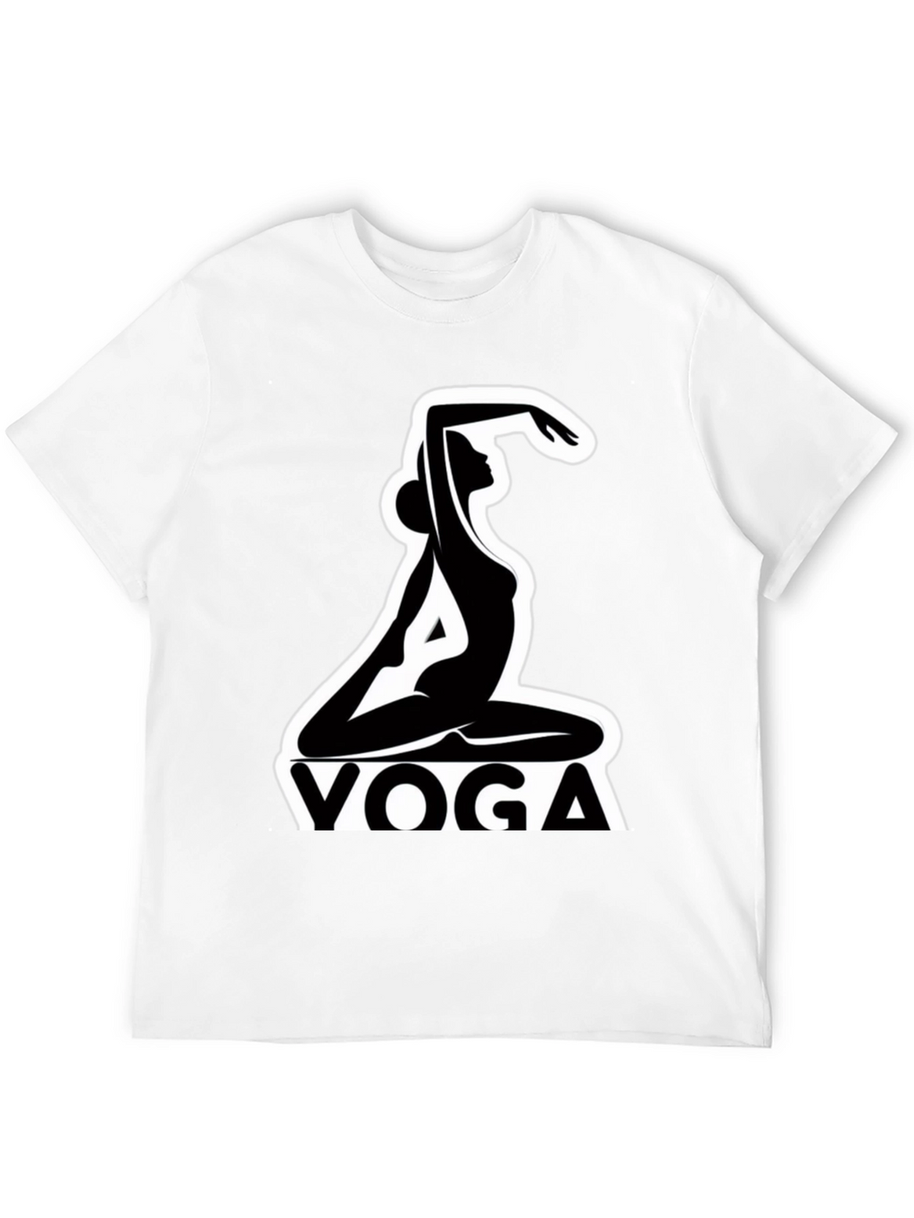 Yoga Silhouette Graphic Tee - Black Cotton Blend
