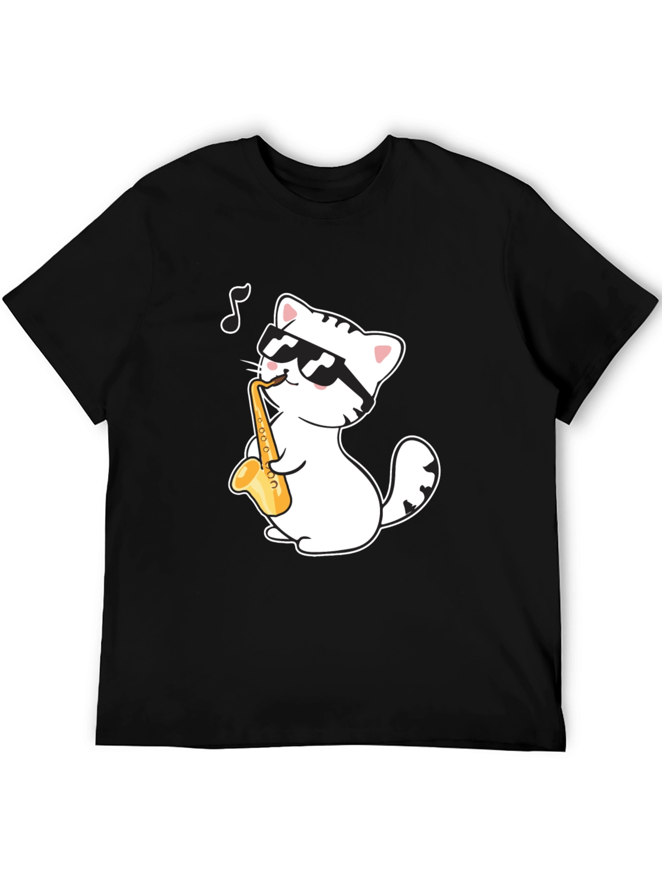 Cool Cat Saxophone T-Shirt - Musician Kitten Tee