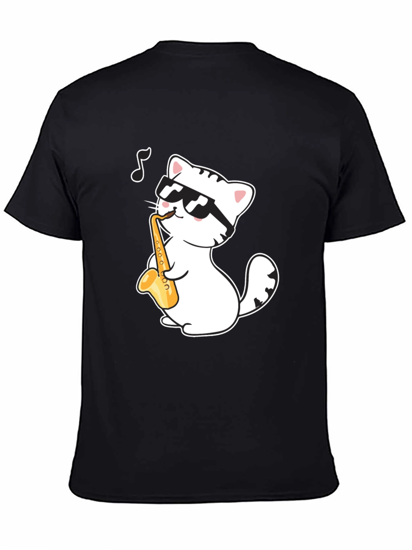 Cool Cat Saxophone T-Shirt - Musician Kitten Tee