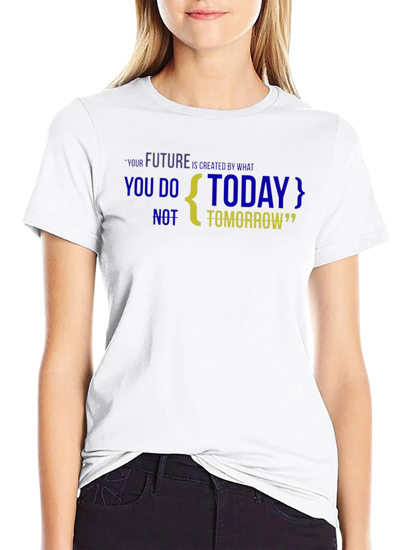 Motivational Black T-Shirt: Future is Created Today