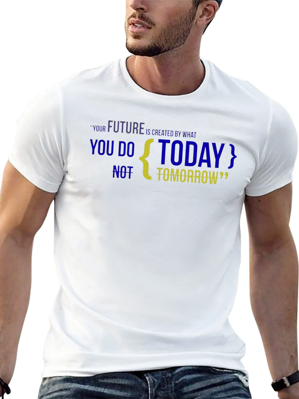Motivational Black T-Shirt: Future is Created Today
