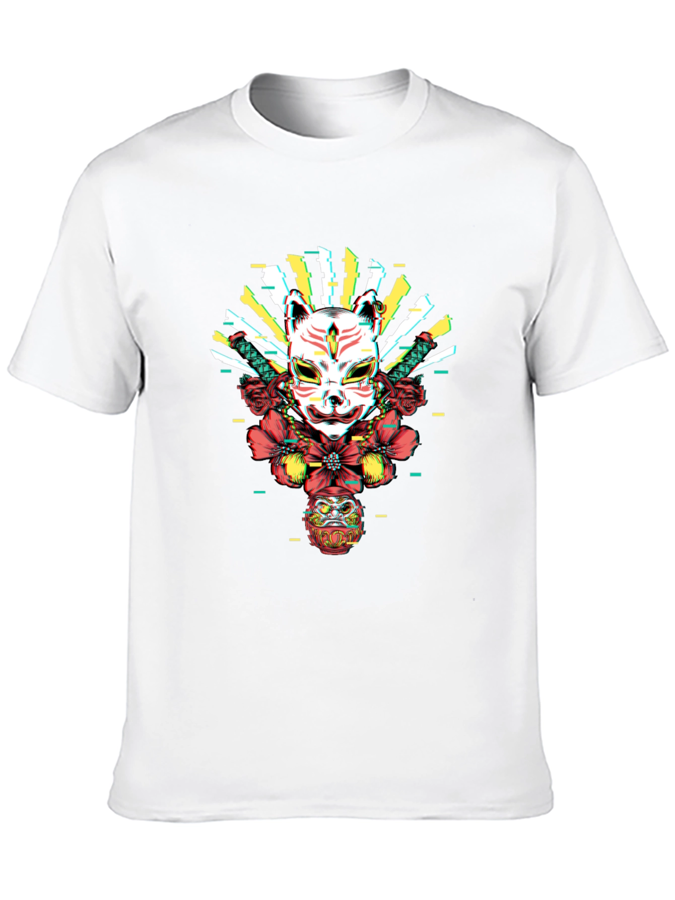 Japanese Kitsune Mask Graphic Tee