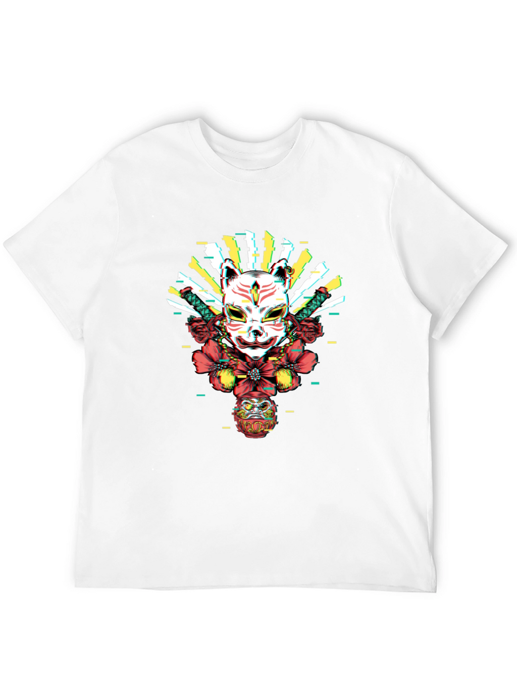 Japanese Kitsune Mask Graphic Tee