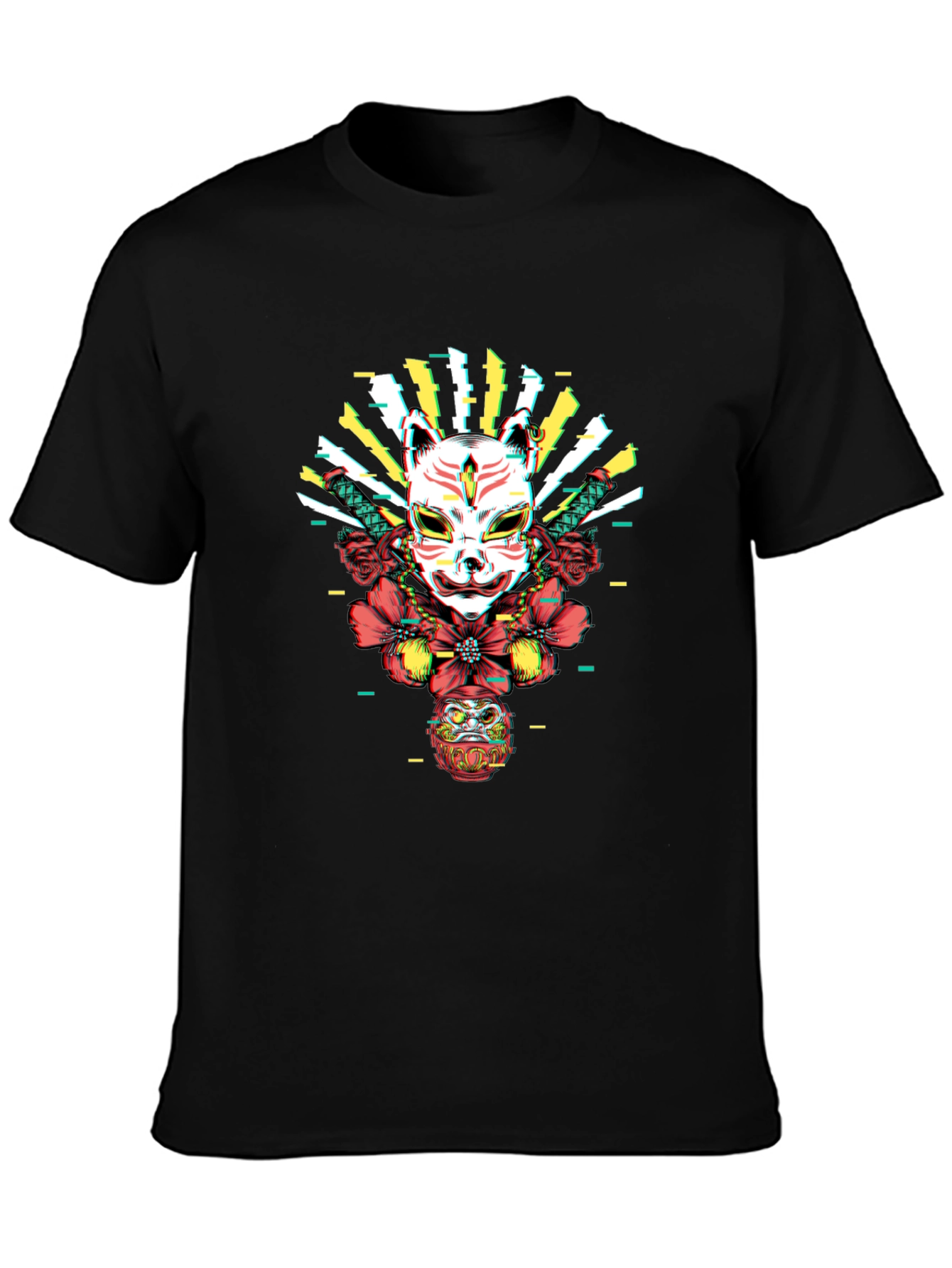 Japanese Kitsune Mask Graphic Tee