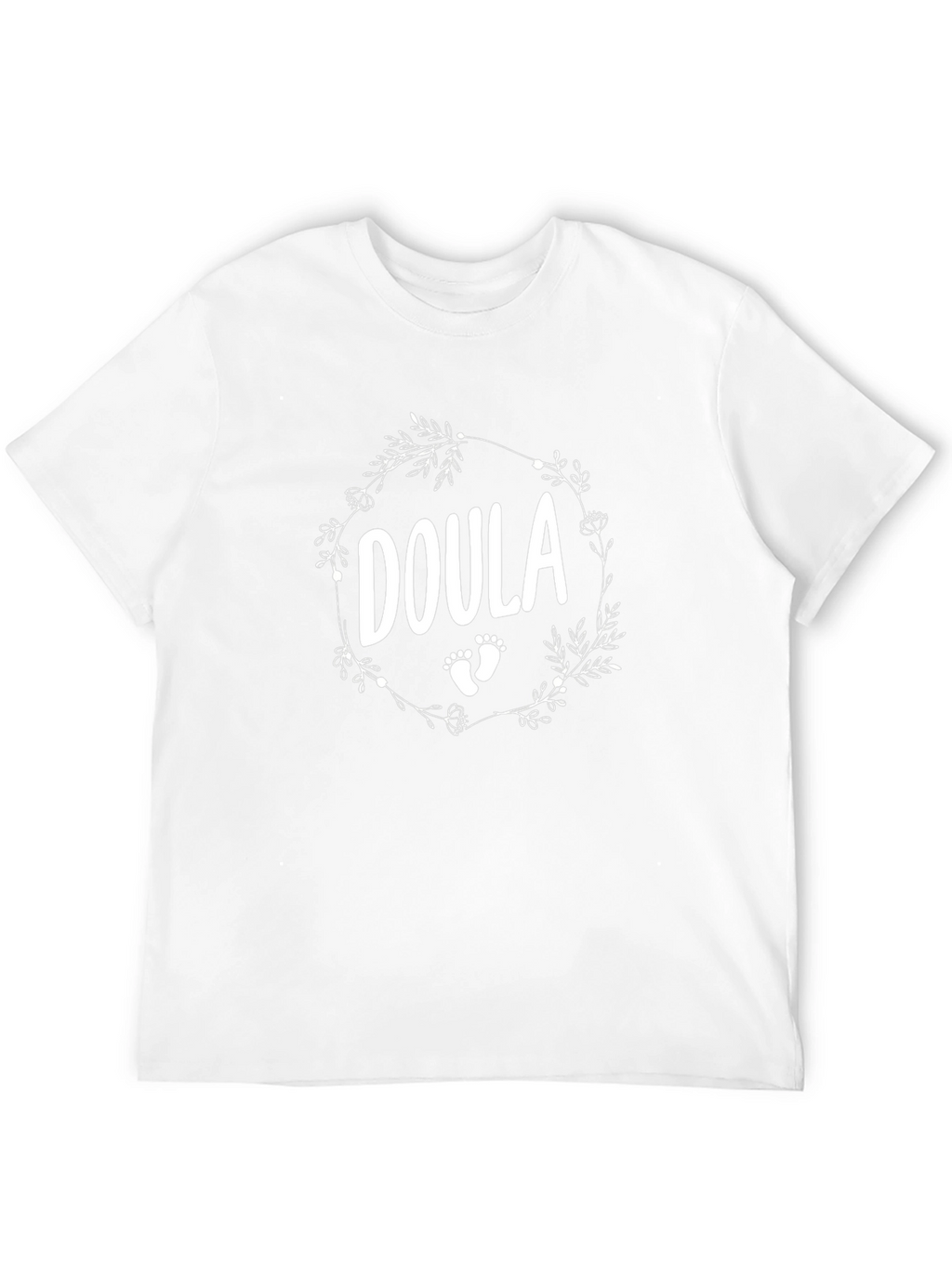Doula Floral Wreath Black T-Shirt