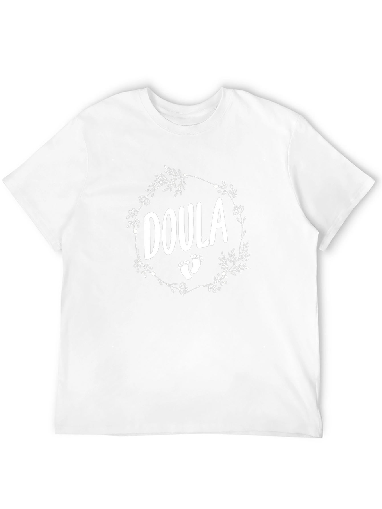 Doula Floral Wreath Black T-Shirt