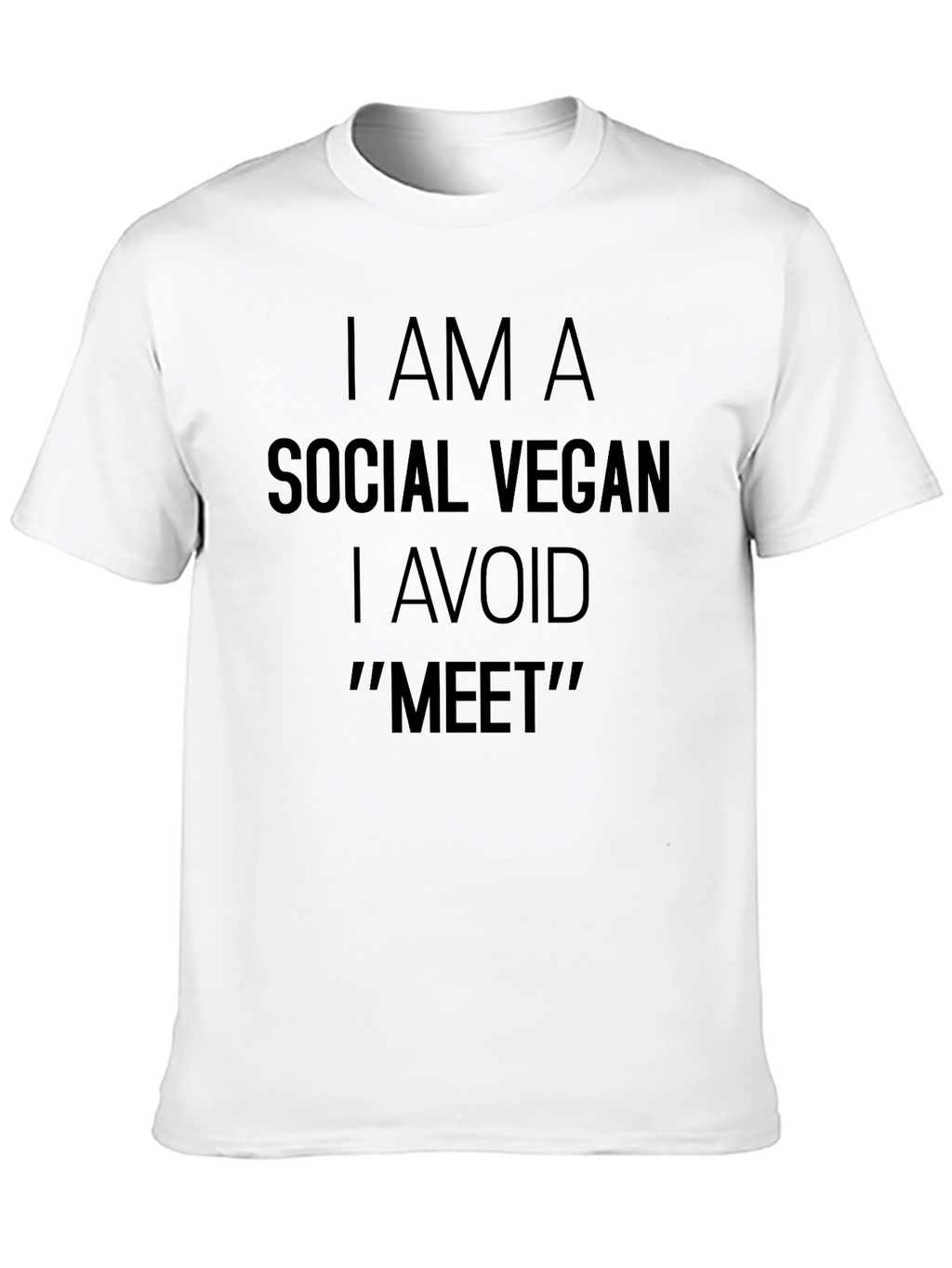 Social Vegan Humor T-Shirt Avoid Meet Funny Tee