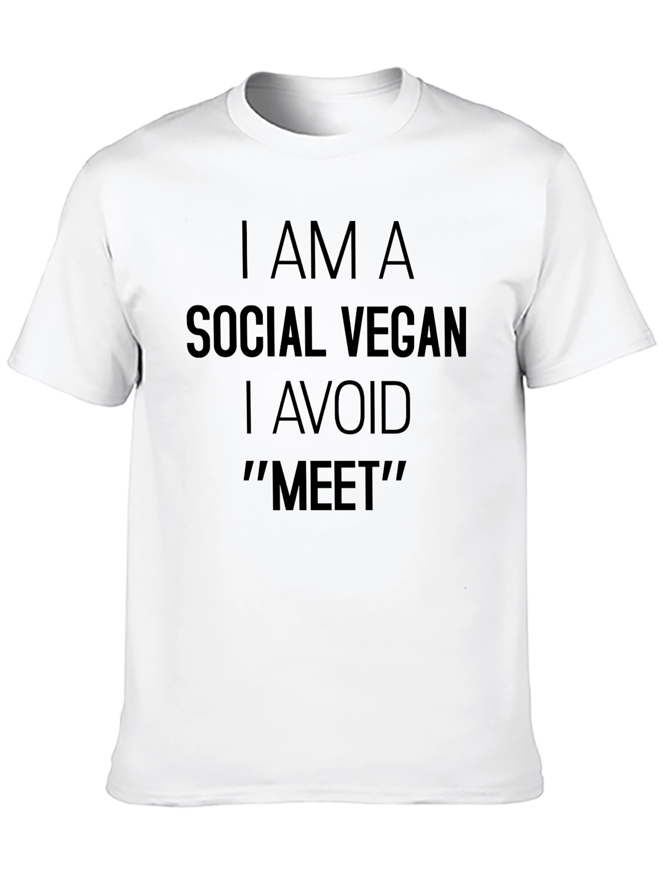 Social Vegan Humor T-Shirt Avoid Meet Funny Tee