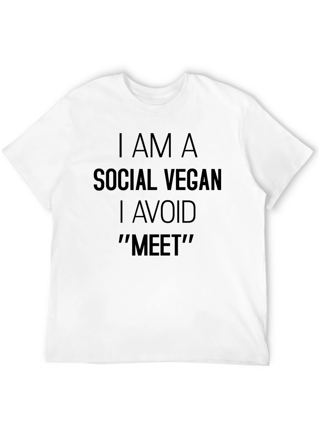 Social Vegan Humor T-Shirt Avoid Meet Funny Tee