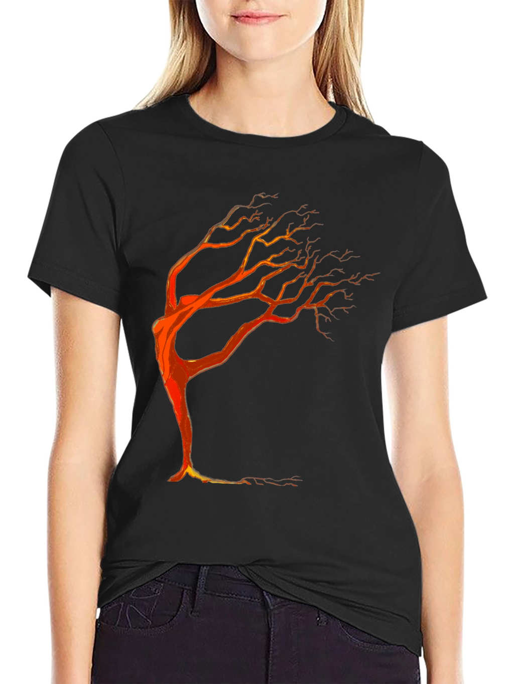 Tree Silhouette Graphic Tee - Black Unisex T-Shirt
