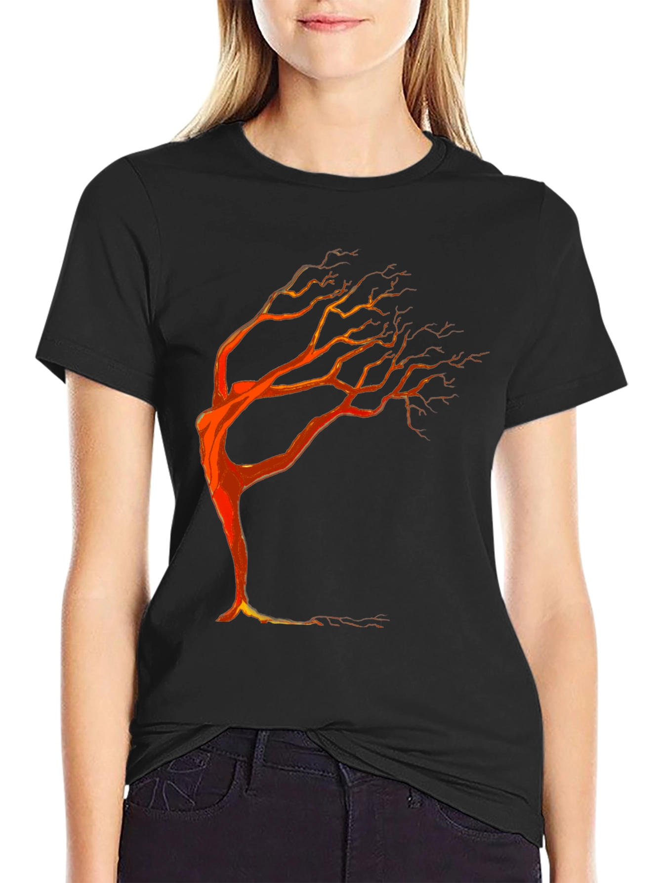 Tree Silhouette Graphic Tee - Black Unisex T-Shirt