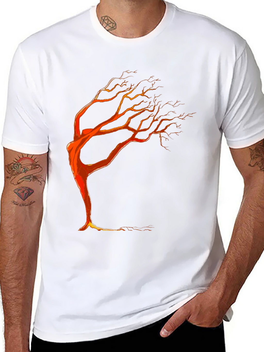 Tree Silhouette Graphic Tee - Black Unisex T-Shirt