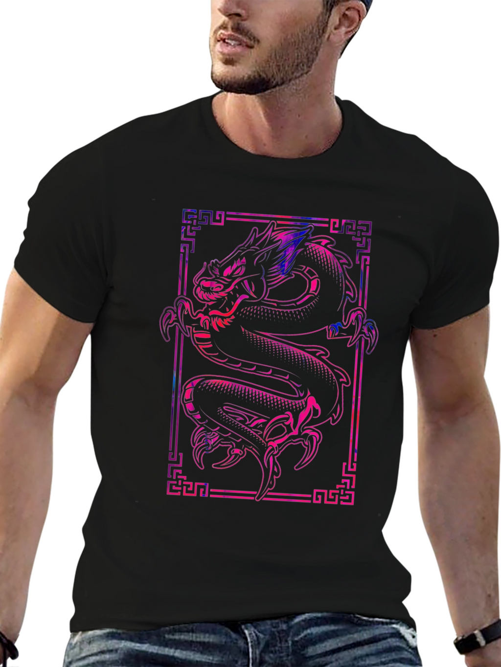 Dragon Graphic Tee - Stylish Black T-Shirt