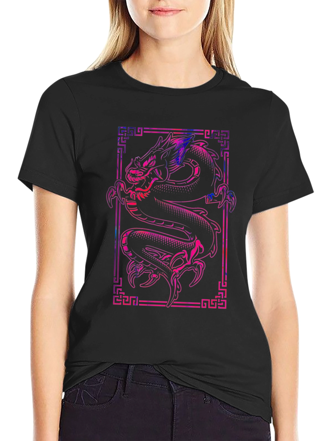 Dragon Graphic Tee - Stylish Black T-Shirt