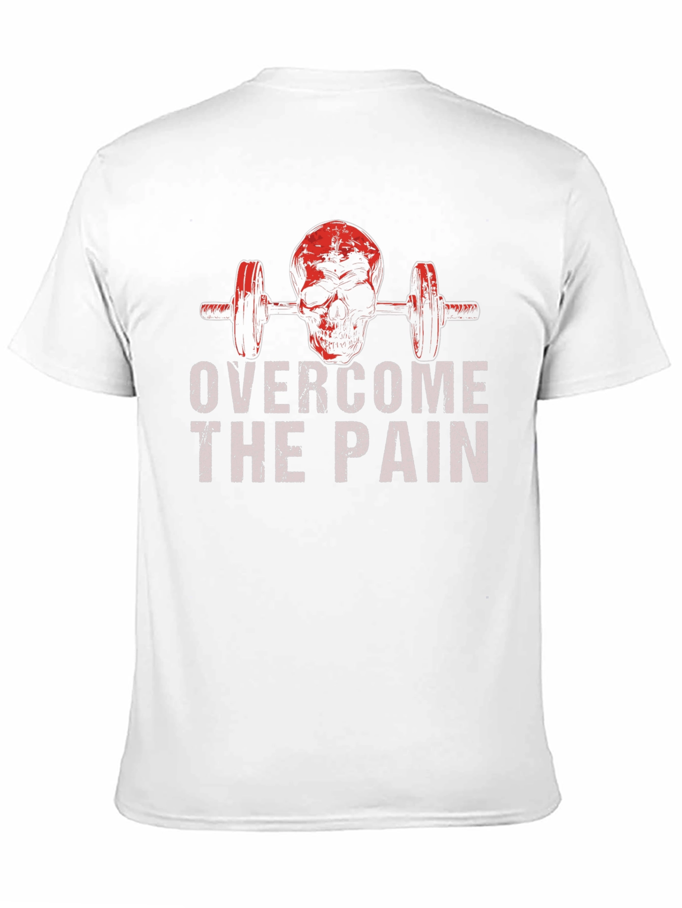 Skull Barbell Overcome The Pain Graphic T-Shirt