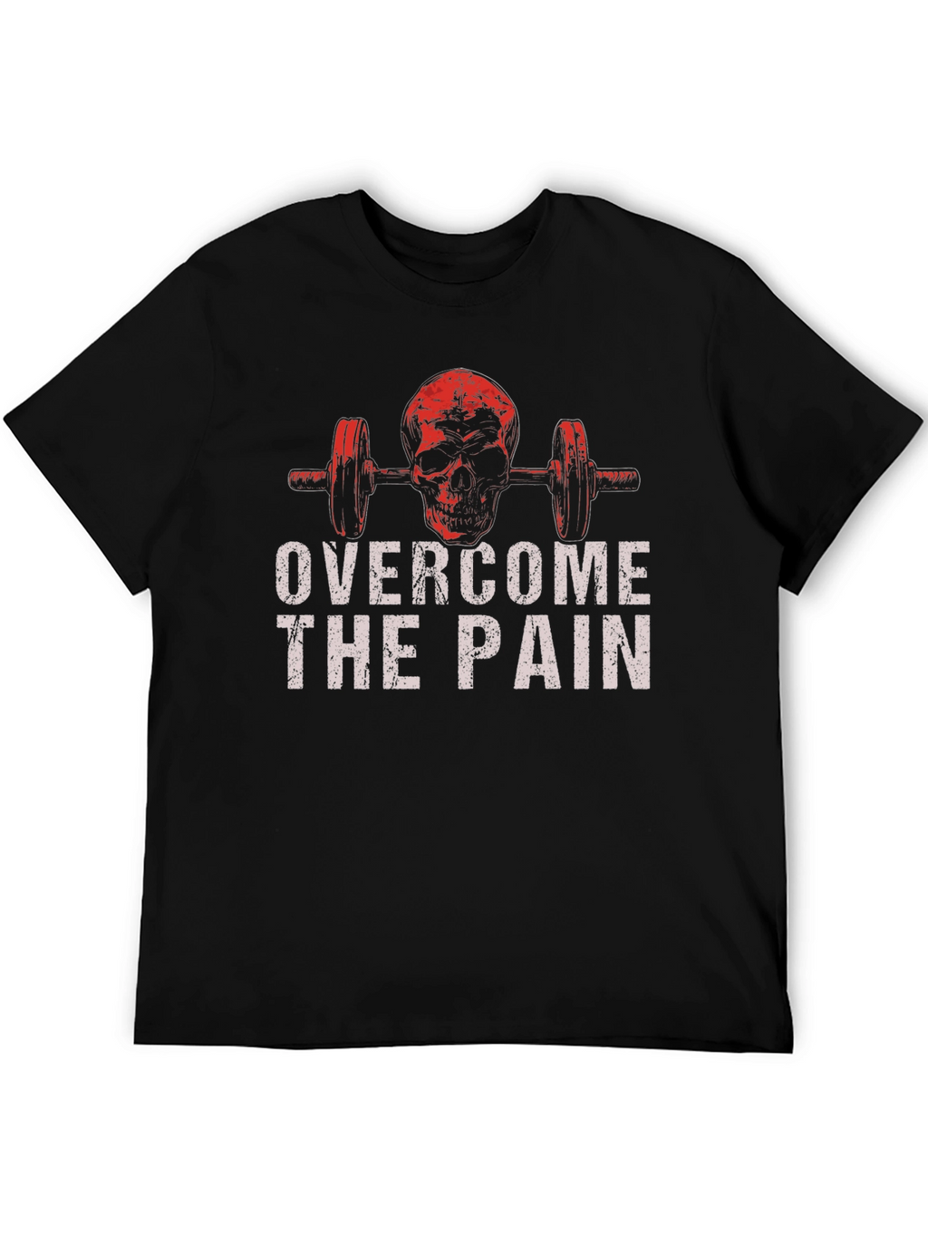 Skull Barbell Overcome The Pain Graphic T-Shirt